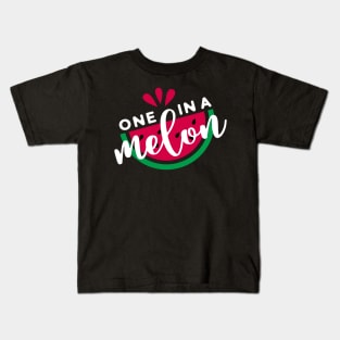 One In A Melon Watermelon Fruit Pun Kids T-Shirt